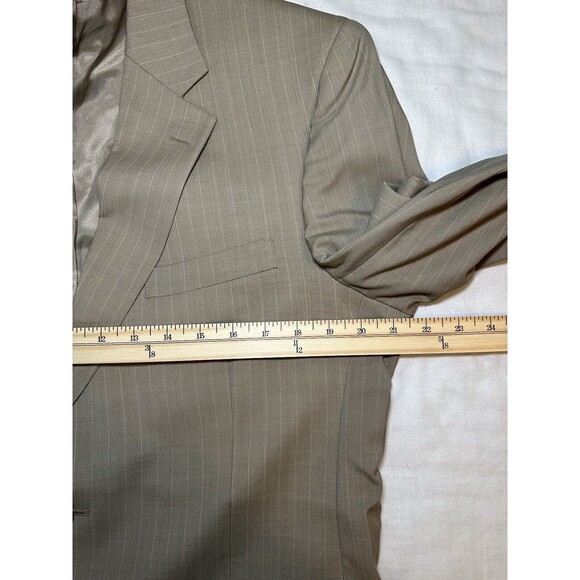 JOS A. Bank Beige Pinstripe Sport Blazer‎ Coat Men's SIZE 40R - Picture 7 of 11
